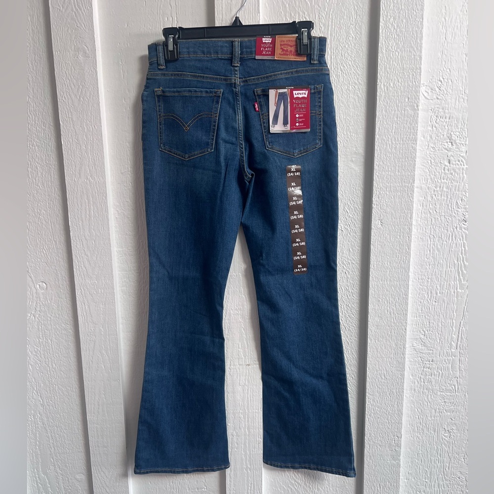 Levi's Girls 726 High Rise Flare Jeans - Girls XL 14/16 - Picture 3 of 7